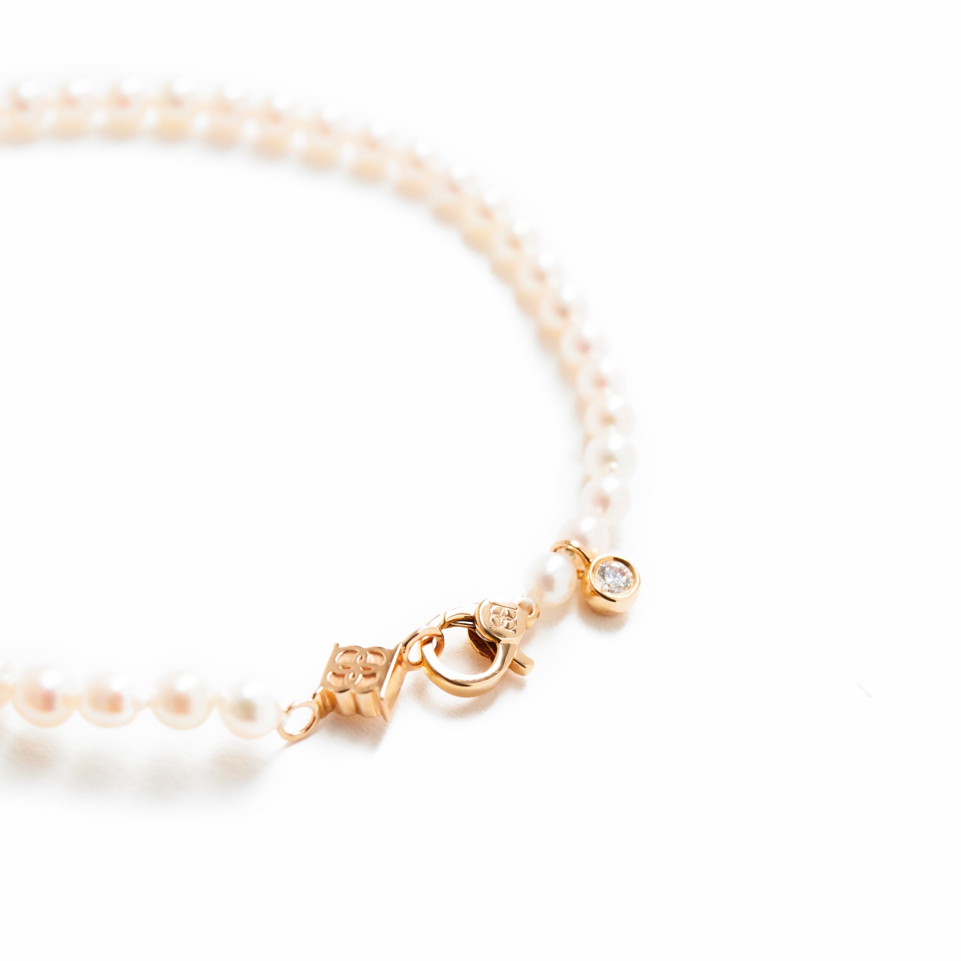 AKOYA 包鑲10分鑽珍珠手鏈