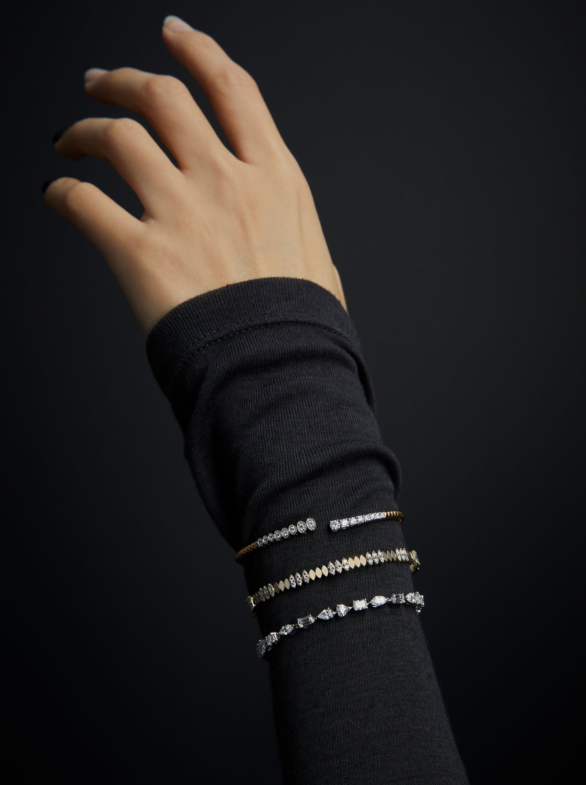 CLASSIC 開合式玫瑰金鑲鑽手鐲