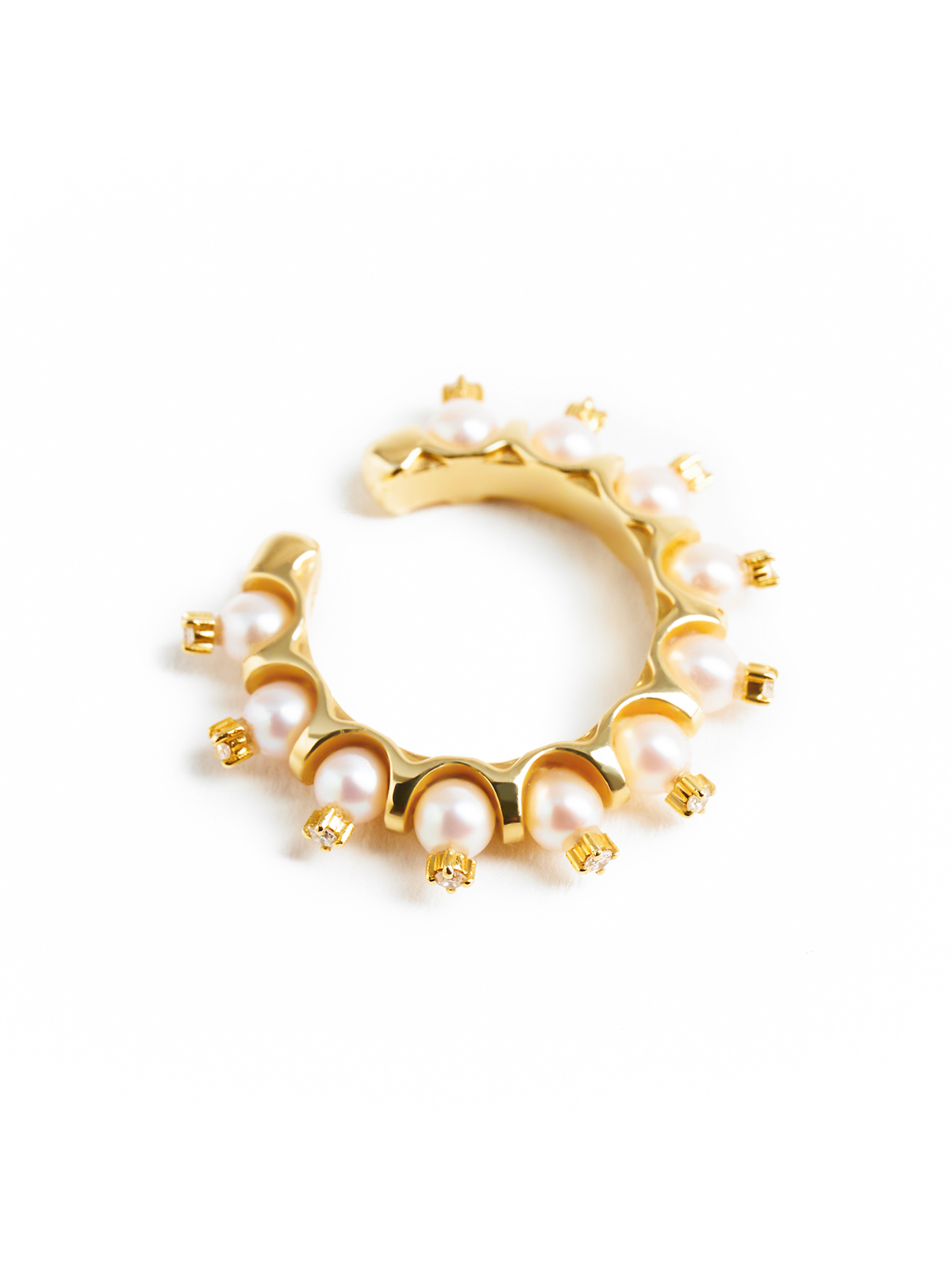 AKOYA 鑲鑽珍珠耳扣